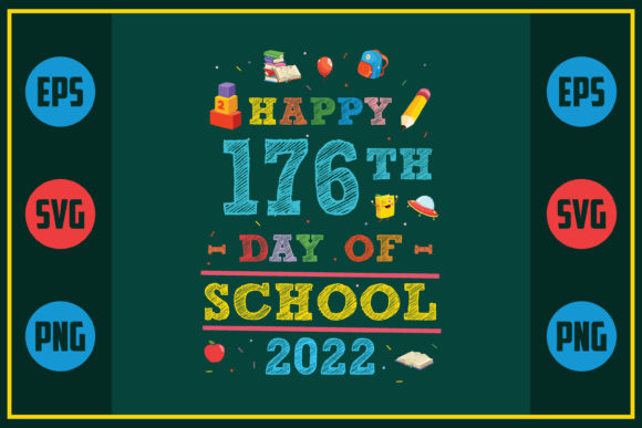 Happy 176th Day of School Graphics for Crafts